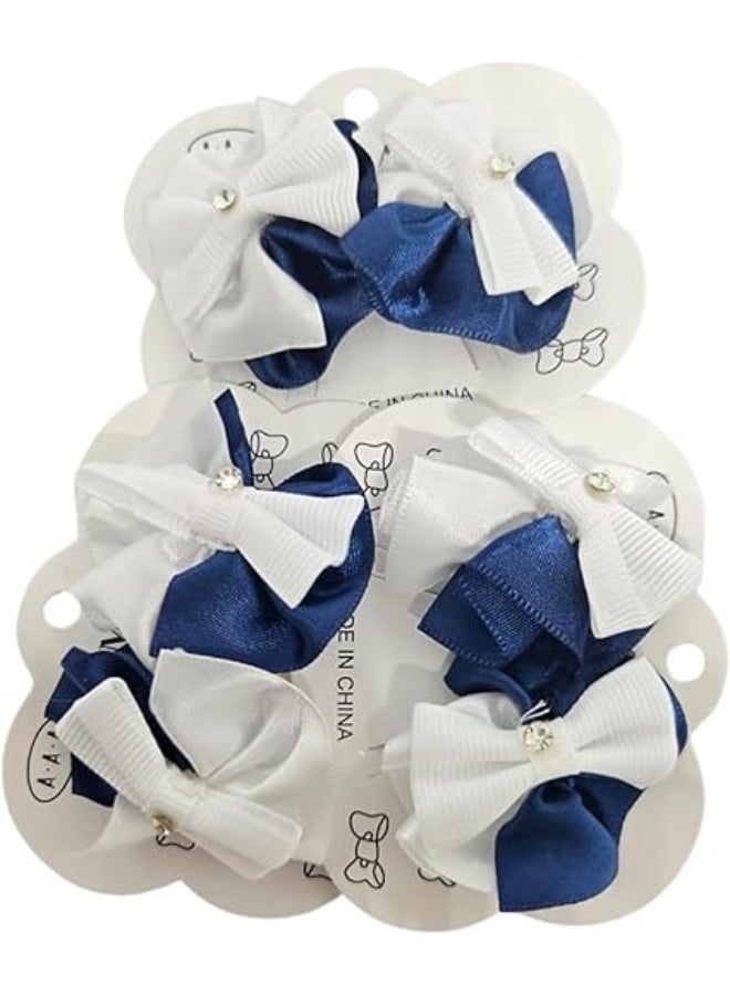 MINIIMODZ Blue Whirl Bow & Floral Designs Scrunchies | Soft Hairbands & Rubber Bands for Girls, Toddlers & Infants (Combo Pack) (Floral 2, Pack of 3) - Image 1